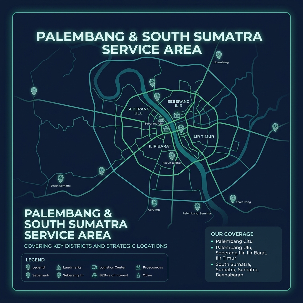 Peta area layanan MBGPLG di Palembang dan sekitarnya